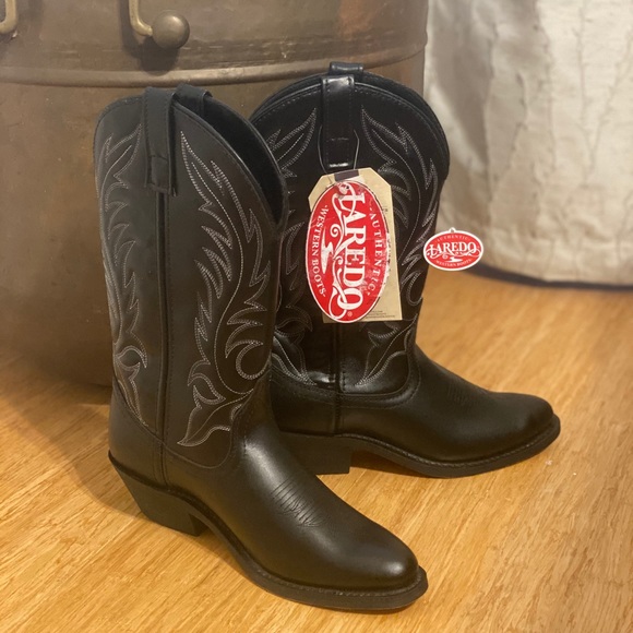 Laredo Shoes - Laredo Black Leather Cowboy Boots